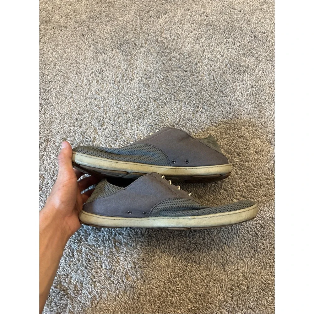 OluKai Nohea Moku Men’s 10.5 Gray Mesh Comfort Sneaker Casual Shoe Beach Sneaker